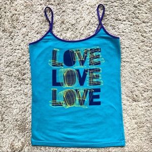 Zumba Fitness Teal Love Tank Top Medium